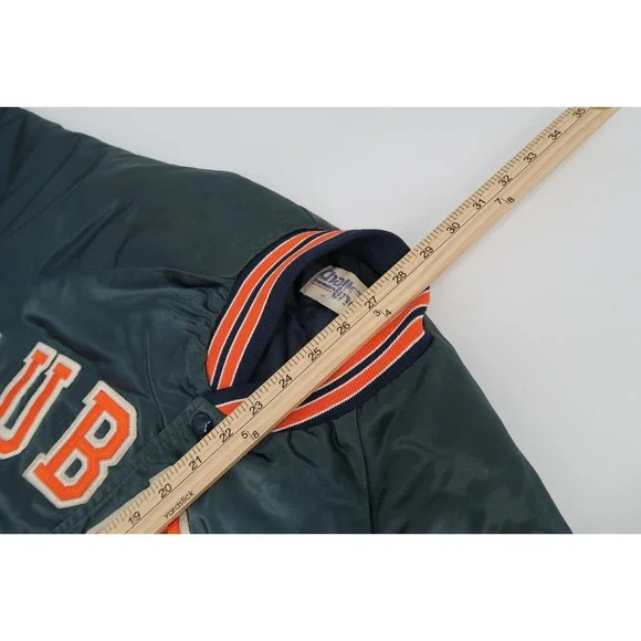 Vintage Auburn Tigers Satin Chalk Line Jacket‎ Retro Bomber 80s Mens Size XL - Picture 10 of 10